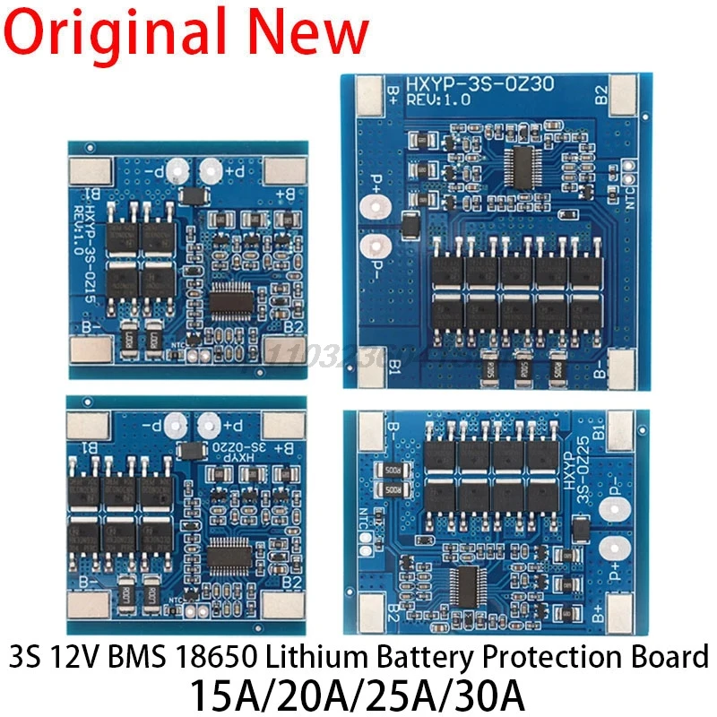 3S 12V 15A 20A 25A 30A BMS 18650 Lithium Battery Protection Board 11.1V 12.6V Anti-overcharge With Balance Temperature Control