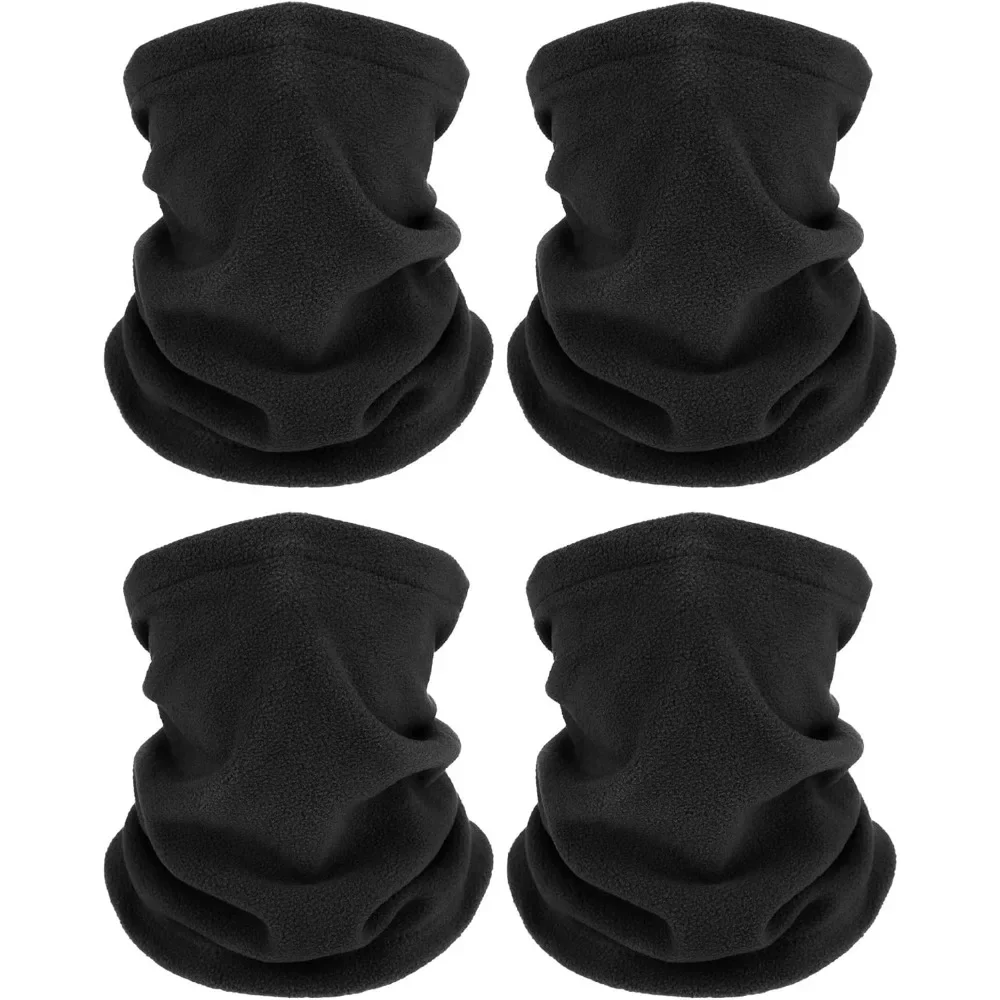 

4 Pieces Winter Neck Warmers Fleece Gaiter Windproof Face Covering