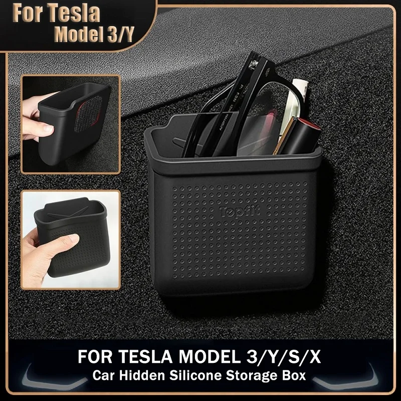 Storage Bag For Tesla Model 3/Y/X/S 2021 2022 2023 Cell Phone Sunglass Organizer Key Silicone Holder Storage Box