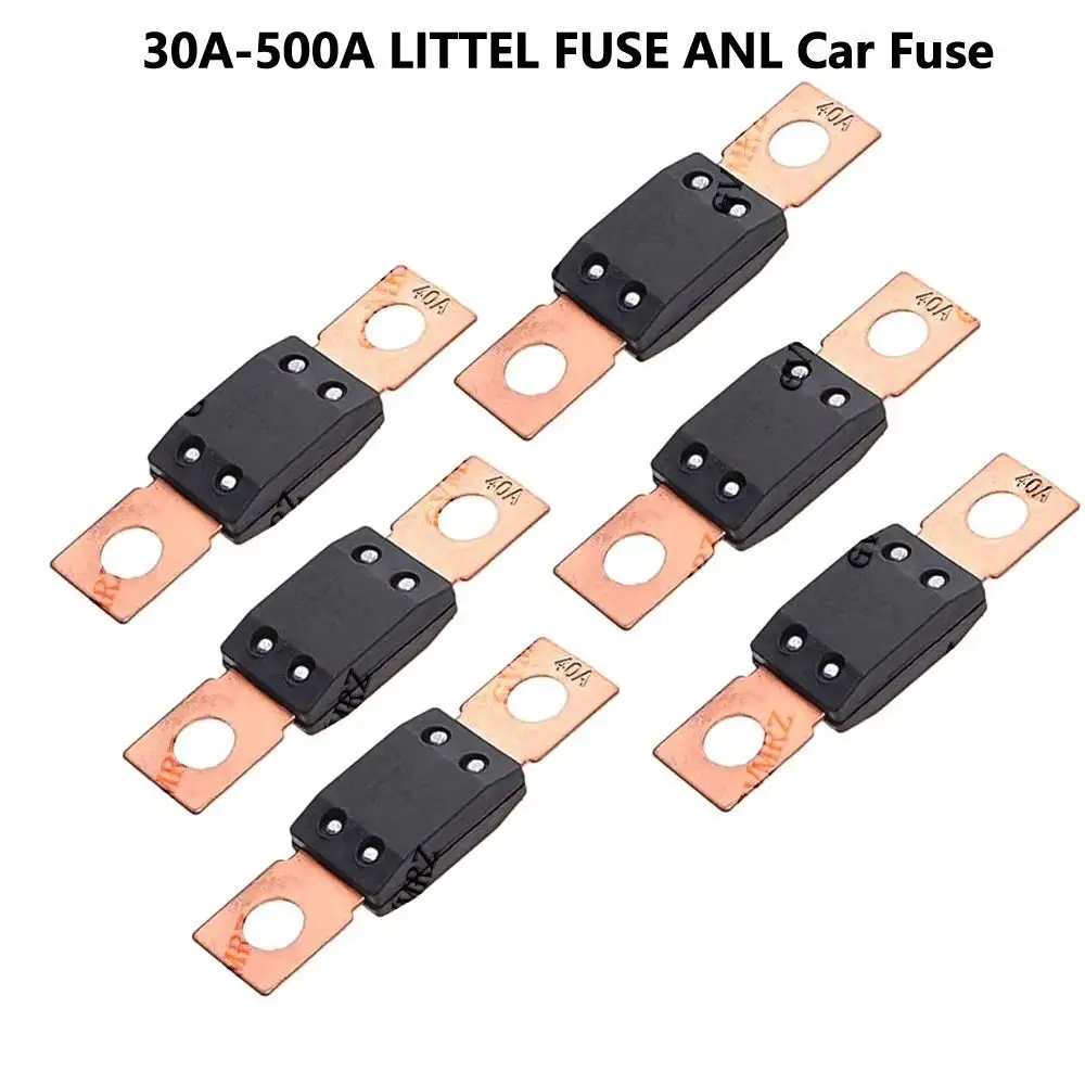 2Pcs New 30A-500A MEGA Fuse 32V Bolt Mount Bolt-on Fuse Flat Type Copper Automotive Fuse for Trucks Construction
