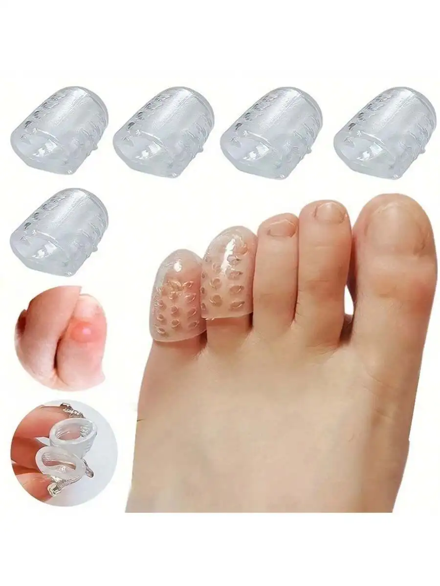 Paquete de 4 protectores de silicona transparentes para los dedos de los pies, para aliviar la fricción en zapatos de tacón alto y calzado informal