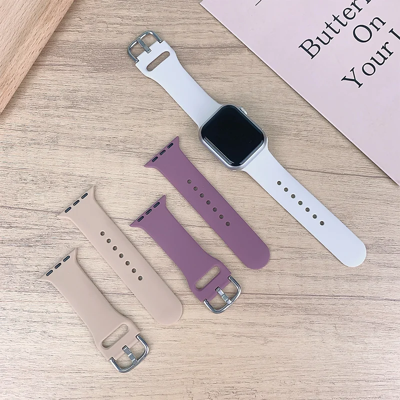 Classic Silicone strap For Apple Watch 11 42-46mm 49mm 44mm 45mm 40mm 41mm Sport bands iwatch series 10 9 8 7 6 5 SE Ultra 3-2-1 image 4
