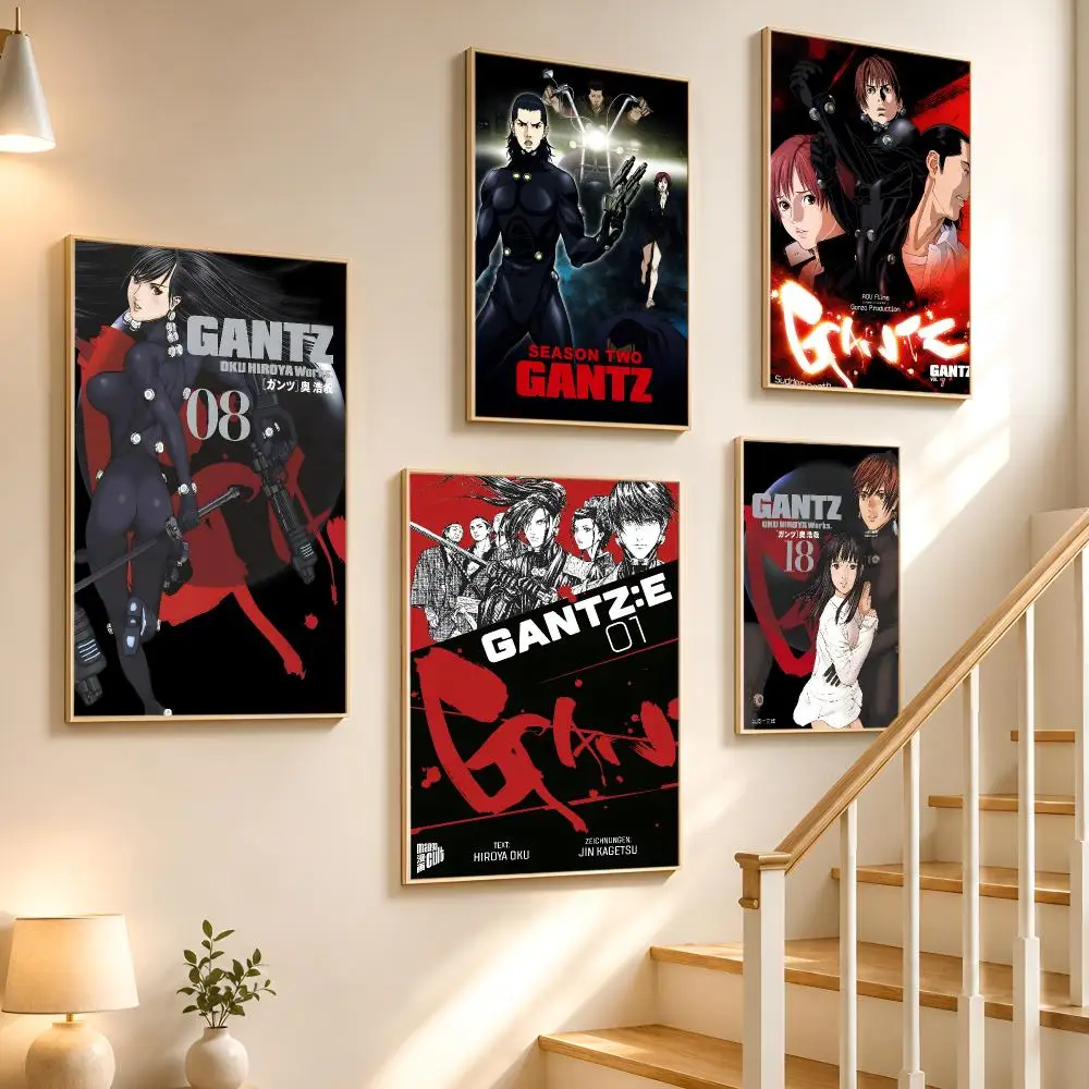 Manga Action Japanese Violent GANTZ Poster High-definition waterproof stickers, suitable for home décor,holiday decorations