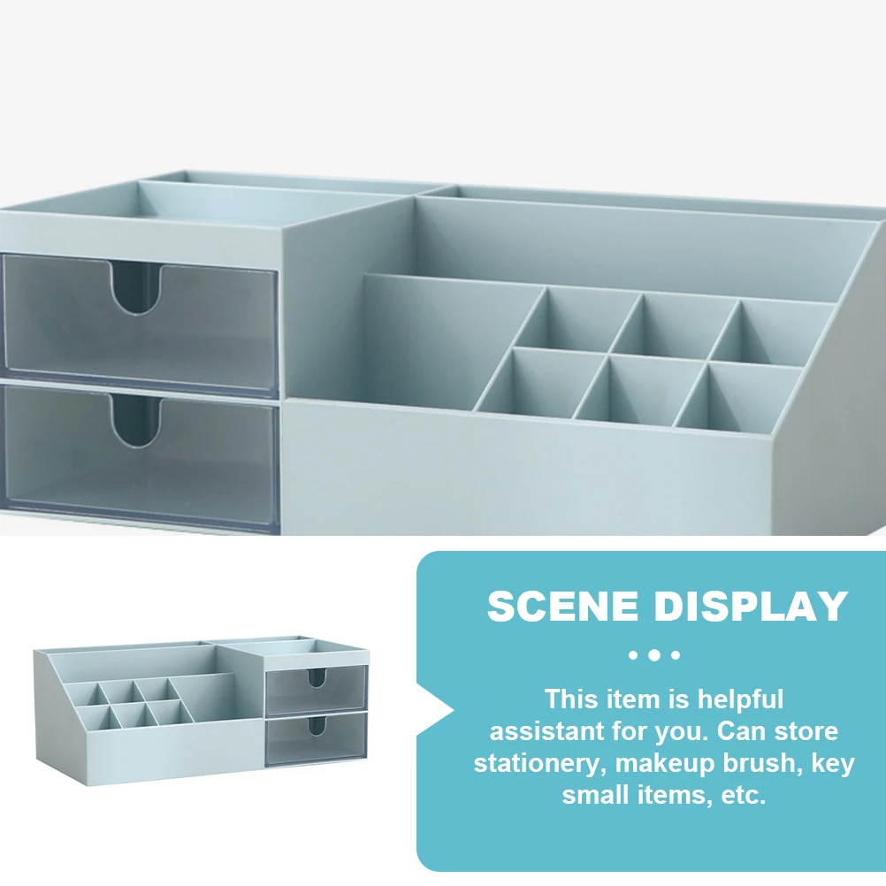

Storage Box Makeup Brush Holder Desktop ganizer Container Plastic Abs Stationery Pen Pencil Case School Office Supplies