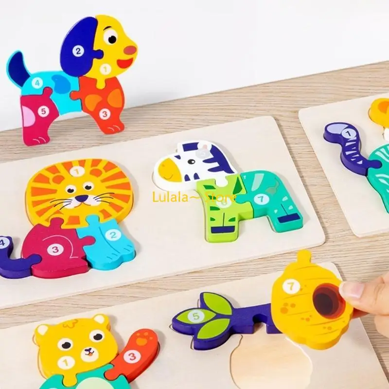 Y4QA ألغاز خشبية للأطفال الصغار ألعاب ألغاز ثلاثية الأبعاد للأطفال الصغار ألعاب تعليمية ألغاز خشبية مقطوعة