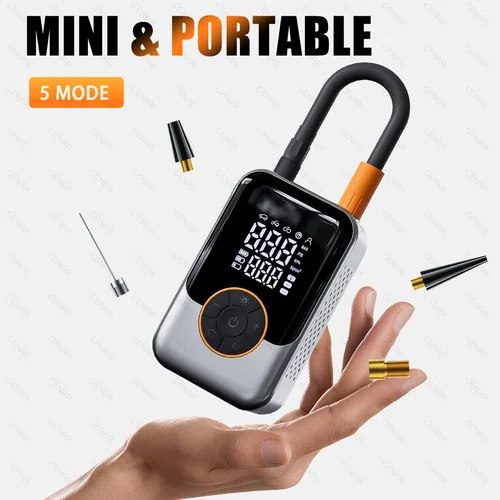 Imagen 1 del producto Bomba de aire eléctrica para coche, inflador de neumáticos portátil, inyector de aire inalámbrico, pantalla LCD, compresor de aire para coche, motocicleta, bicicleta, bola de neumáticos