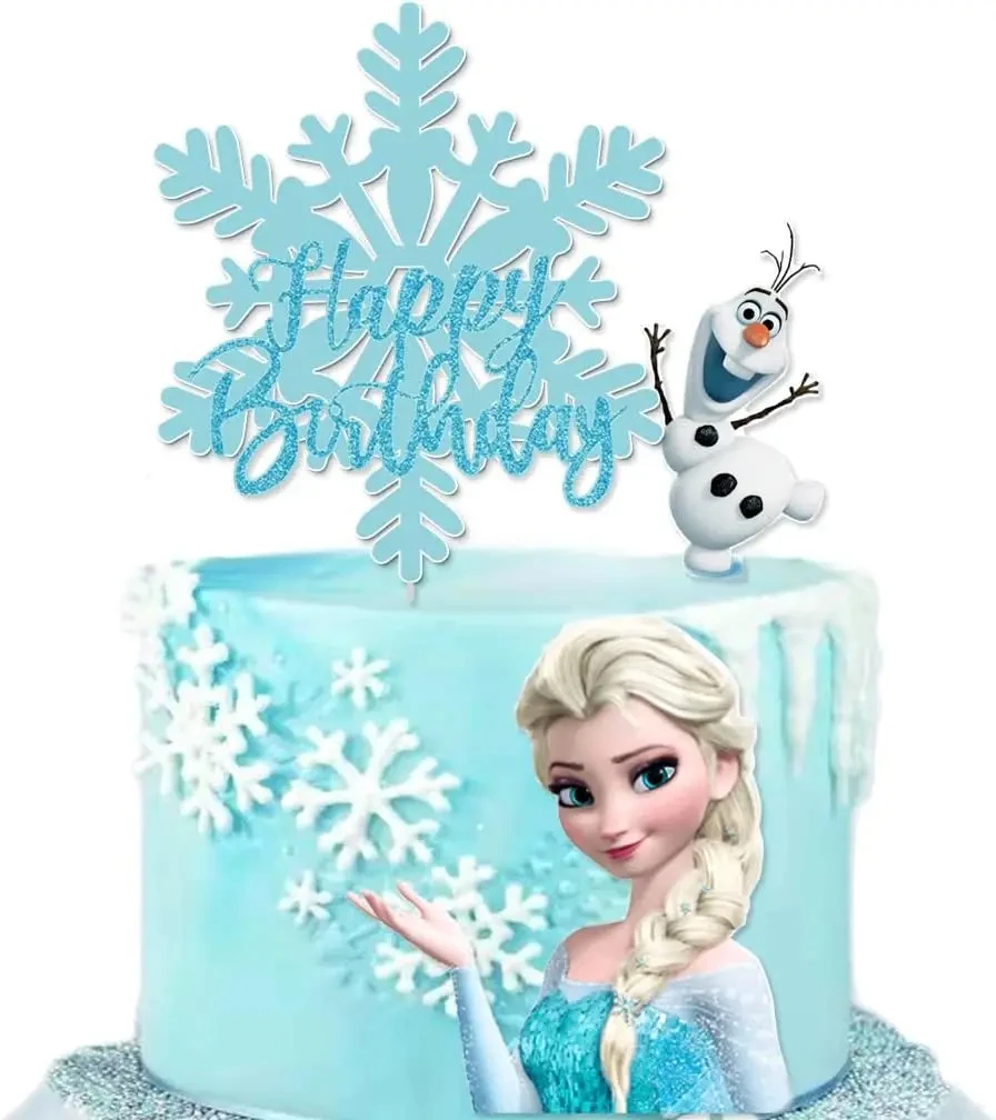 أغطية كعكة ديزني فروزن أولاف آنا إلسا برينسيس لتزيين حفلات أعياد الميلاد السعيدة للأطفال والبنات مستلزمات كعكة فروزن