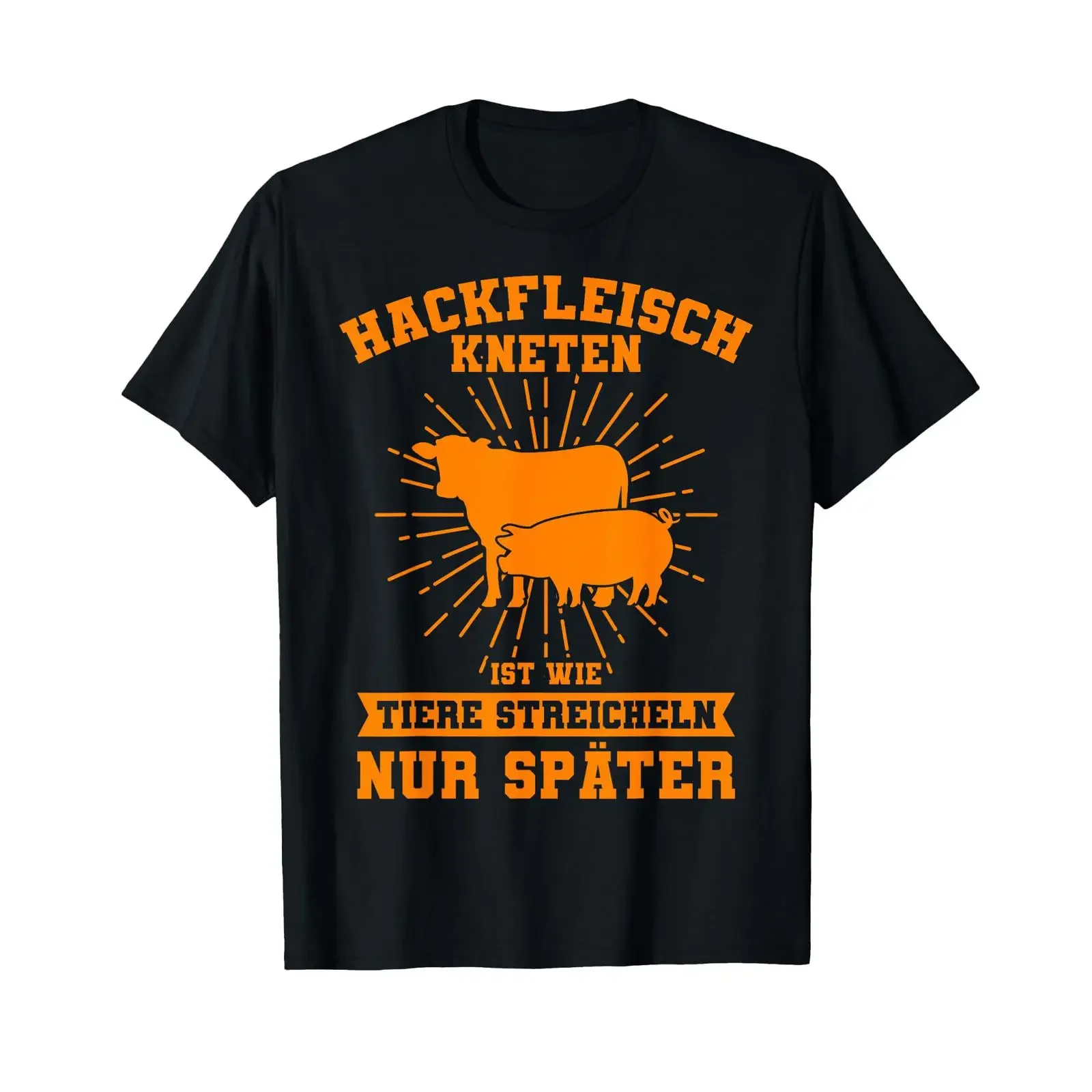 Sponsored Ad Funny Sayings T Shirt with German Text quot Grillen Metzger Grilling Cook black vintage Washed streetwear Soft