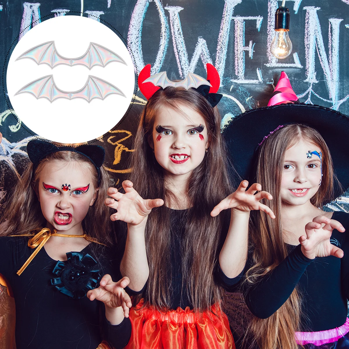 Accesorios para el cabello con alas de murciélago, adorno creativo para el cabello de Halloween, horquilla, ropa, zapatos, bolsa, decoración, suministros de ropa, 5 uds.