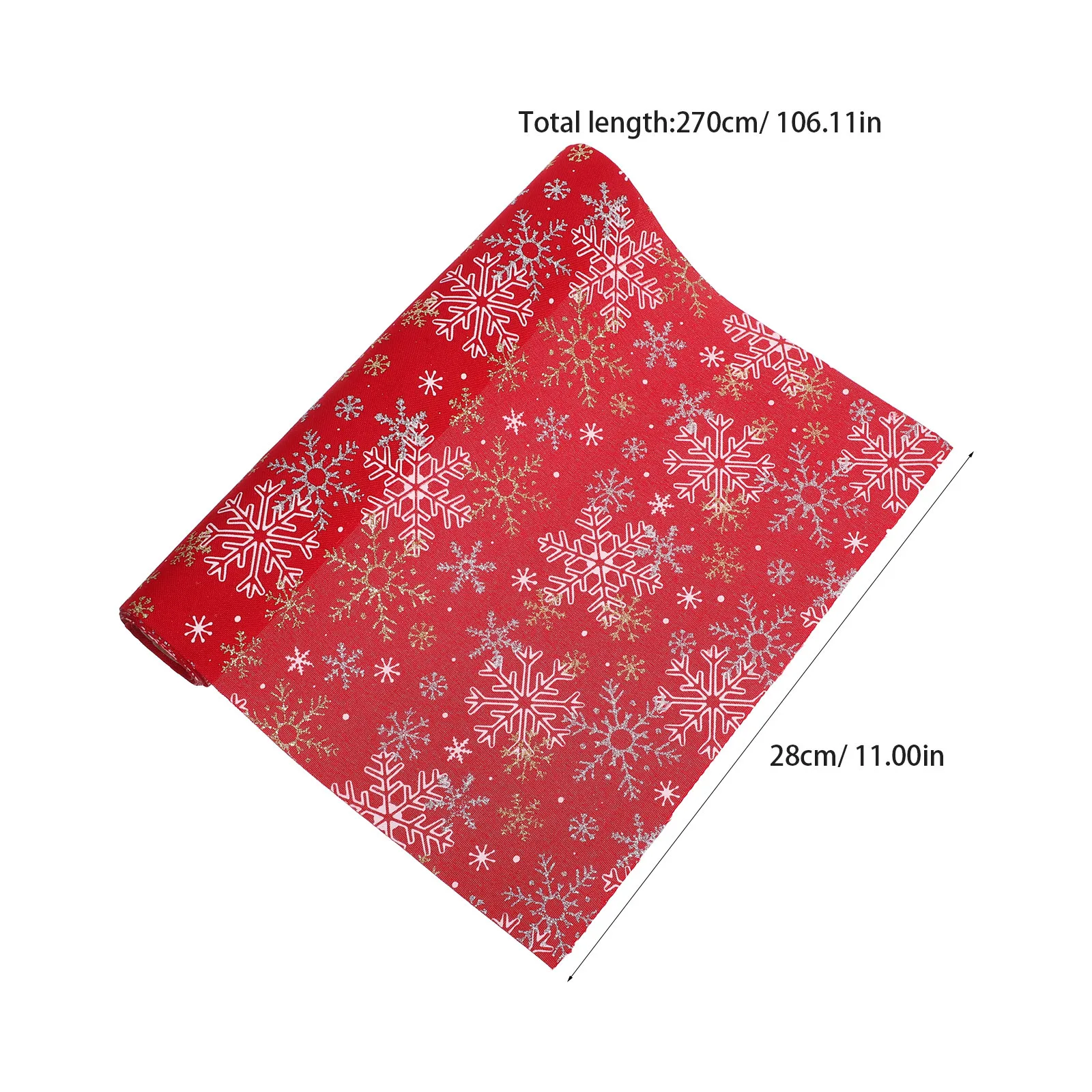 Kerst Sneeuwvlok Tafelloper Rood Wit Goud Polyester Rustieke Vakantie Diner Tafel Winter Decor Winter Vakantie Decor