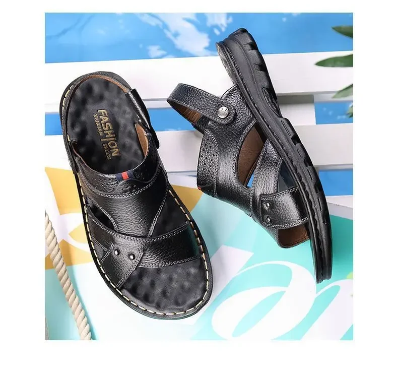 Langlebige Sommer-Herrensandalen, rutschfeste Sandalen mit weicher Sohle, Strandsandalen, dicke Sohle, lässige Slipper, modische Sandalen – Detail 13
