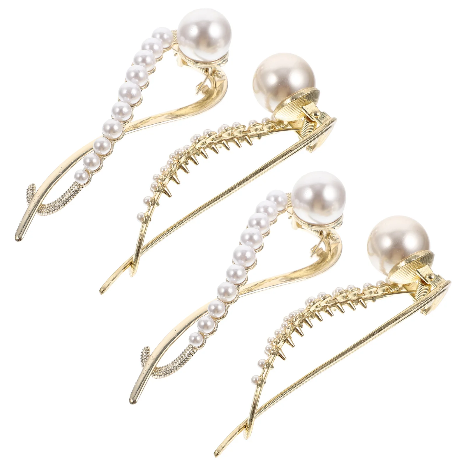 

2Pcs Pearl Hairpins Fishtail Shape Elegant Hair Clips for Women Decorative Barrettes Bridal Wedding Hairpin Chic Hair Clamps