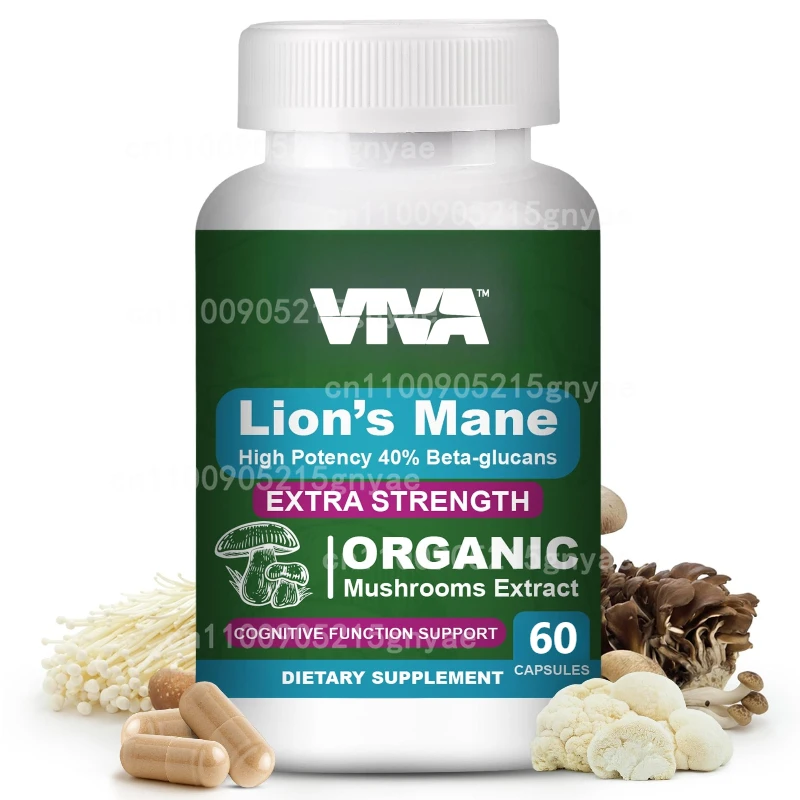 

Strength Factor Lion Mane Supplement Capsules, Made From 100% Fruiting Bodies, Vegetarian, Non GMO, 60 Capsules Vegetarian