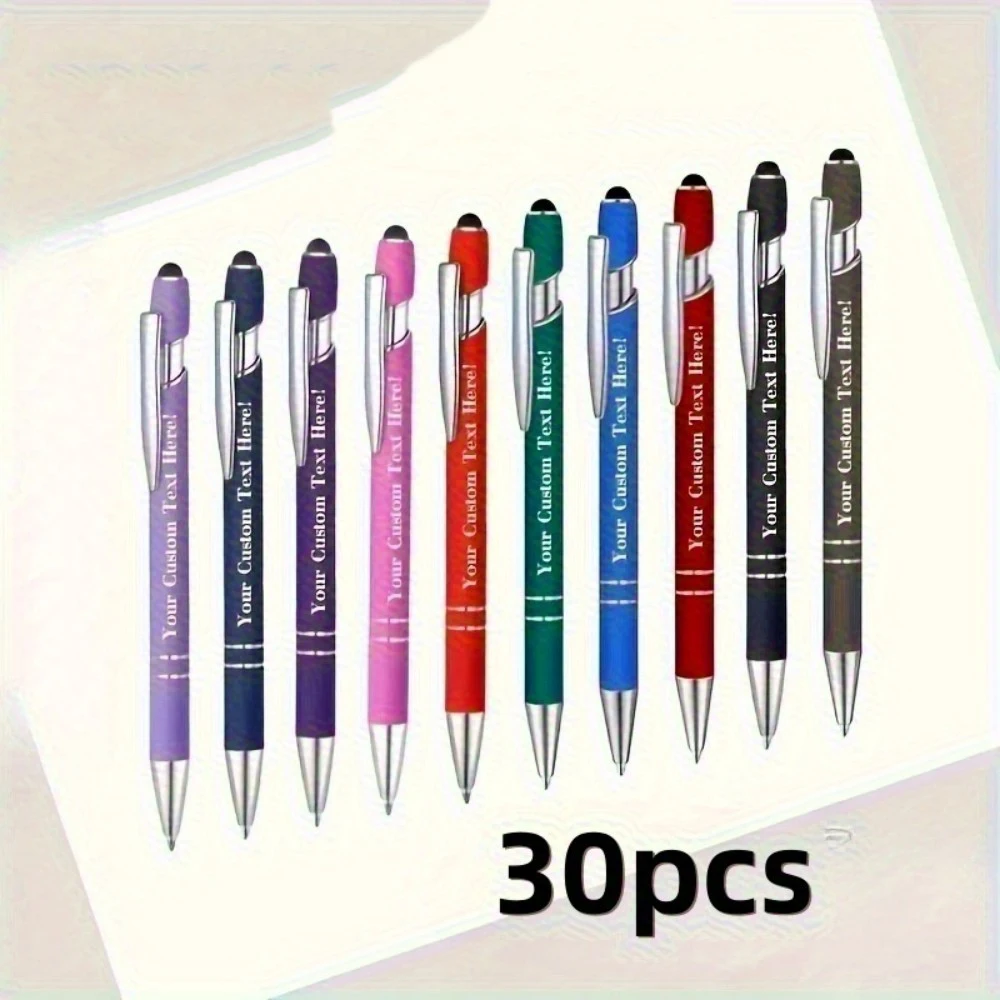 30 personalisierte Kugelschreiber-Sets mit gravierten Logos auf Metallstiften, perfekt für die Abschlussfeier und verschiedene Feiertagsgeschenke