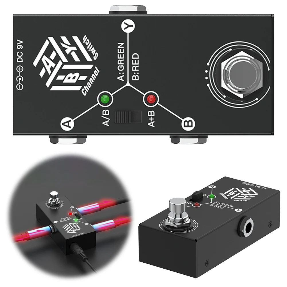 

Переключатель AB с металлическим корпусом ABY Line, педаль эффектов для гитары, противоскользящая педаль True Bypass для гитары, бас-гитары для электрогитары