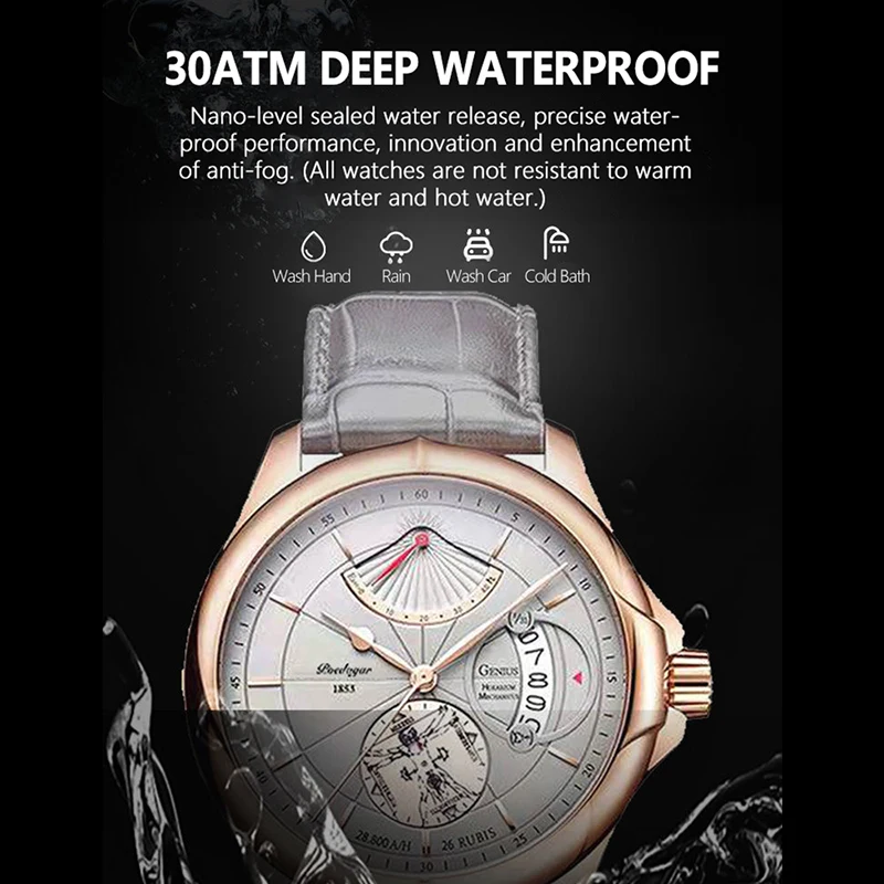 POEDAGAR Ultra Thin Men Watches Top Brand Waterproof Luxury Stainless Steel Quartz Watch For Man Calendar Rose Gold Gifts Clocks