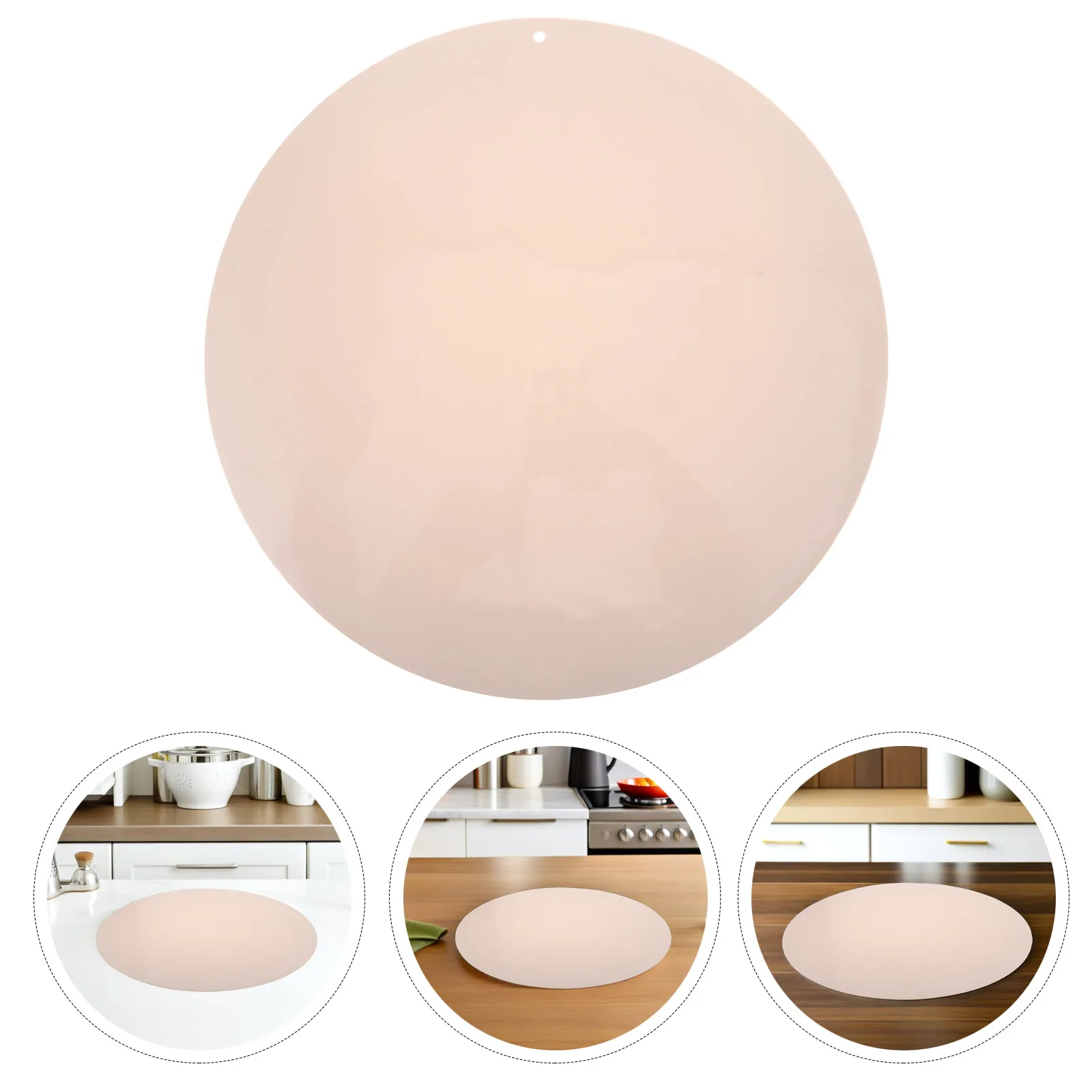 Non-Slip Silicone Cutting Board Mat, Shock-Absorbing Chopping Pad for Kitchen Counter, Beige, 18 Inch