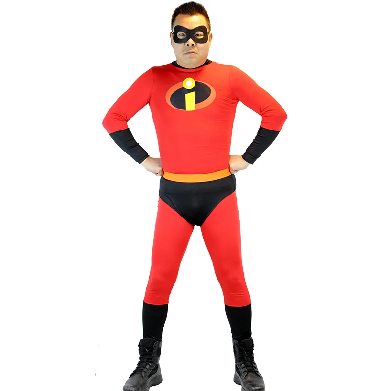 Fancy Dress Superhero Bob Halloween Costume  Mr. I 2 jumpsuit Costume adult mens Cosplay