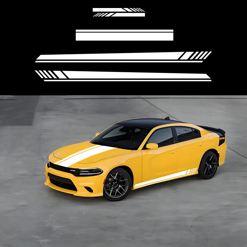 Car Vinyl Stickers Bonnet Decal Decoration Stickers Decorate Vinyl Long Strip Door Decal Double Sided Tape for Car Accessories