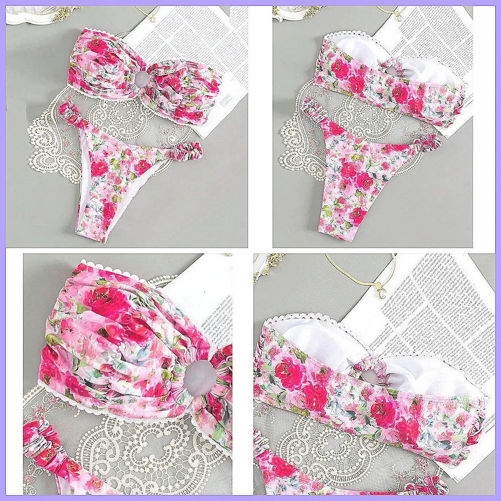 

Floral Push Up Bikini Set for Women - Sexy Brazilian Beach Swimwear & Bathing Suits