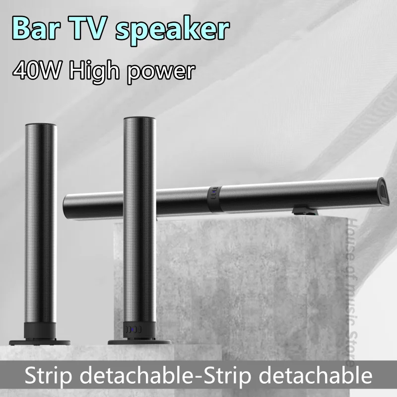 40W High Power HiFi TV Speakers Soundbar Surround Stereo Sound System Wireless Bluetooth Sound Bars for TV with Optical/AUX-IN