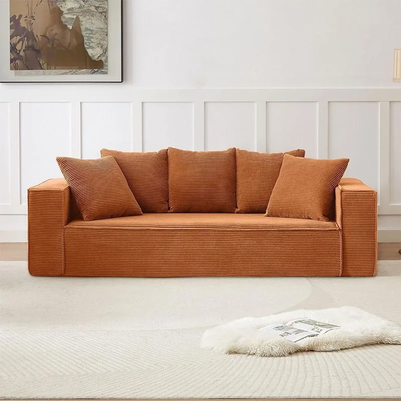 Vertical Row Modern Minimalist Pressure-Resistant High Molecular Compressible High-Density Sponge Sofa