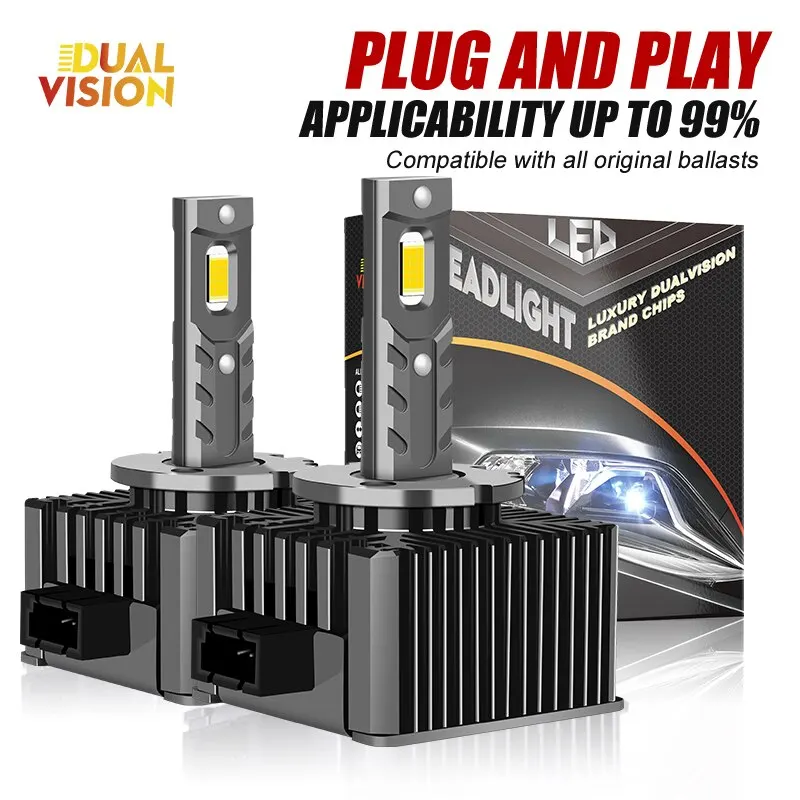 Dualvision D3S Fari LED HID D1S D2S D1R D2R D3R Turbo LED 35000LM Chip CSP bifacciale 6500K 4300K 90W Plug and Play