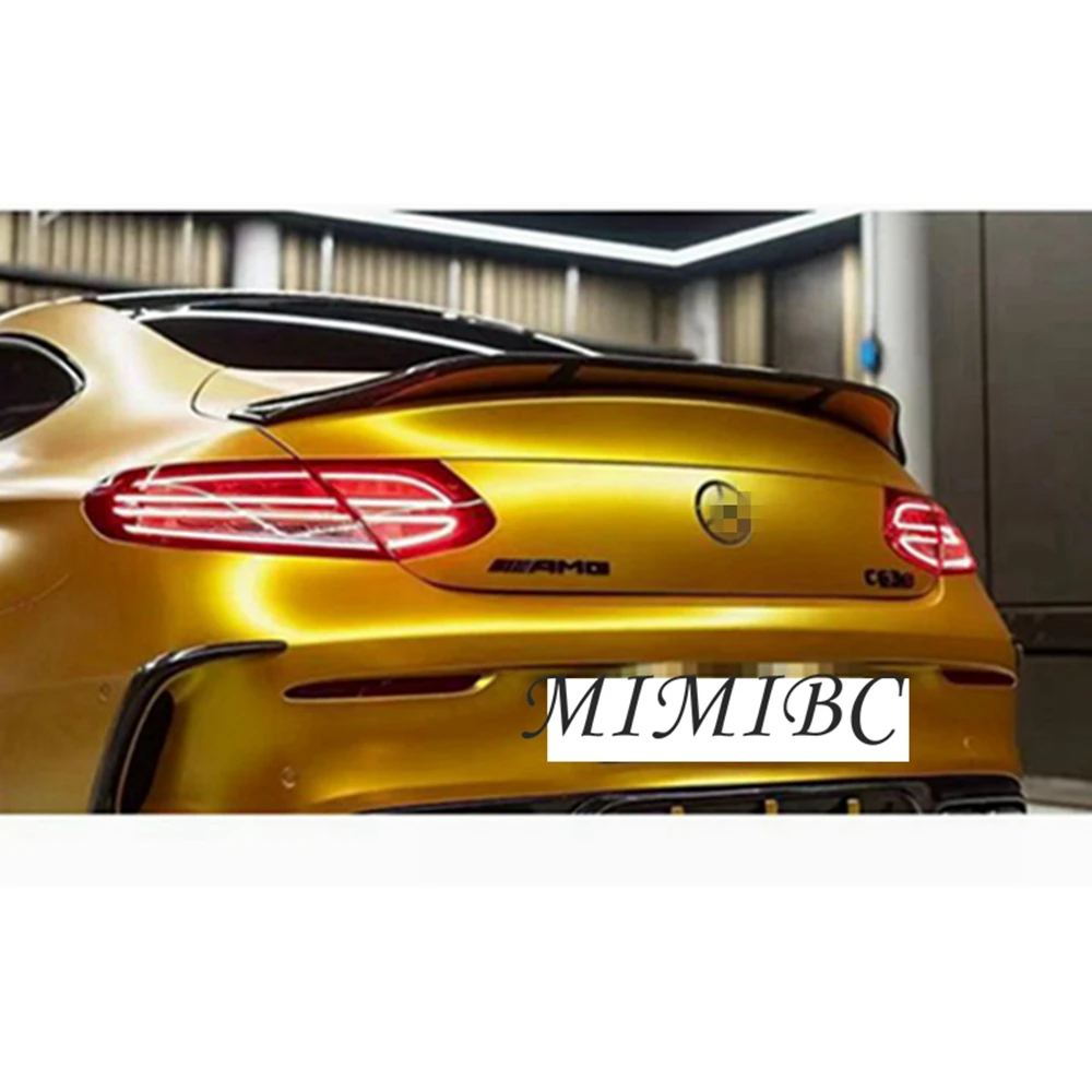 FOR Mercedes-Benz C-Class C205 W205 2Door Coupe R Style Carbon Fiber Rear Spoiler Trunk Wing 2015-2023 FRP Forged carbon