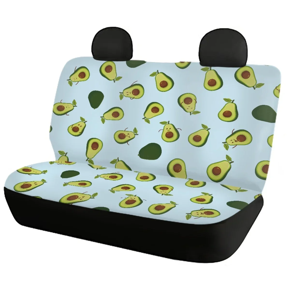 Cute Cartoon Avocado Front and Back Car Interior Seat Covers Slip-Resistant Remove Car Seat Covers for Women Full Set General