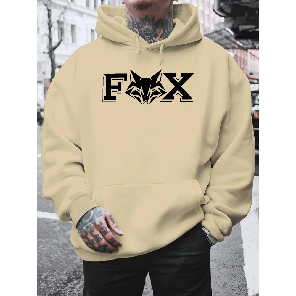 Mode Fuchs Mit Kapuze männer Sweatshirt Casual Trendy Streetwear männer Kleidung Herbst Winter Warme männer Mit Kapuze Sweatshirt