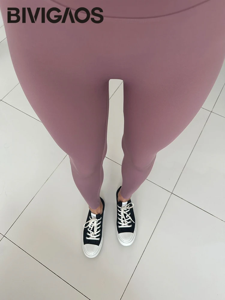 BIVIGAOS-Leggings de tubarão sem costura para mulheres, cintura média alta, leggings sexy apertadas, multicoloridas, corrida de fitness esportiva, primavera