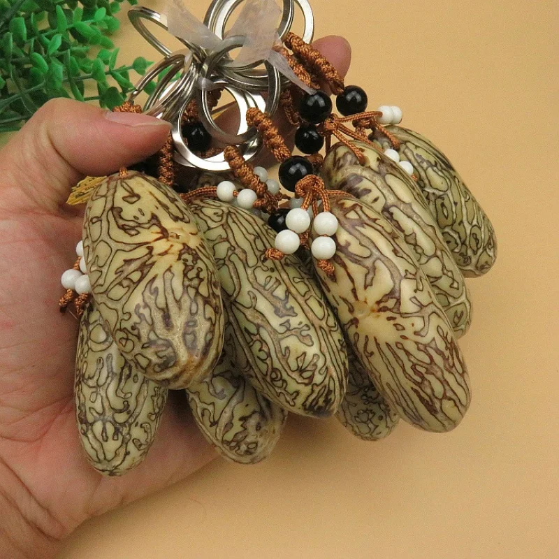 10pc set Wholesale Natural Large Thousand-Eye Bodhi Key Chain Pendants Trade Fair Running Rivers Lakes Hot Sale Hanging