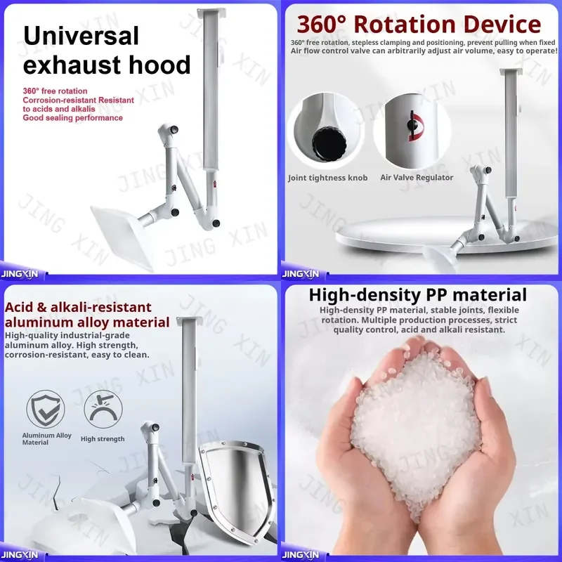 Custom for Universal 360 Degree Flexible Fume Extraction Arm Durable Aluminum Alloy Lab Hood Multifunctional Ventilation