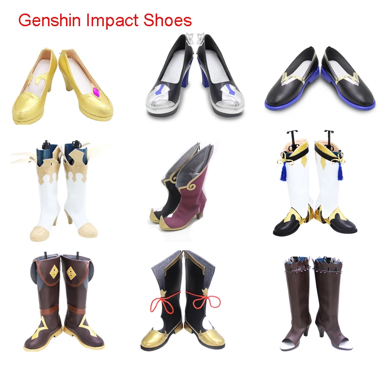 Game Anime Genshin Impact Cosplay Women Men Shoes Halloween Party Various Boots Sandals Clothing Props Large Size Shoe