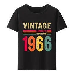 Vintage Limited Edition 1966 Y2k T-shirts Birthday Gift Modal O-neck Tee Ropa Mujer Otaku Streetwear Roupas Street Fashion Blusa