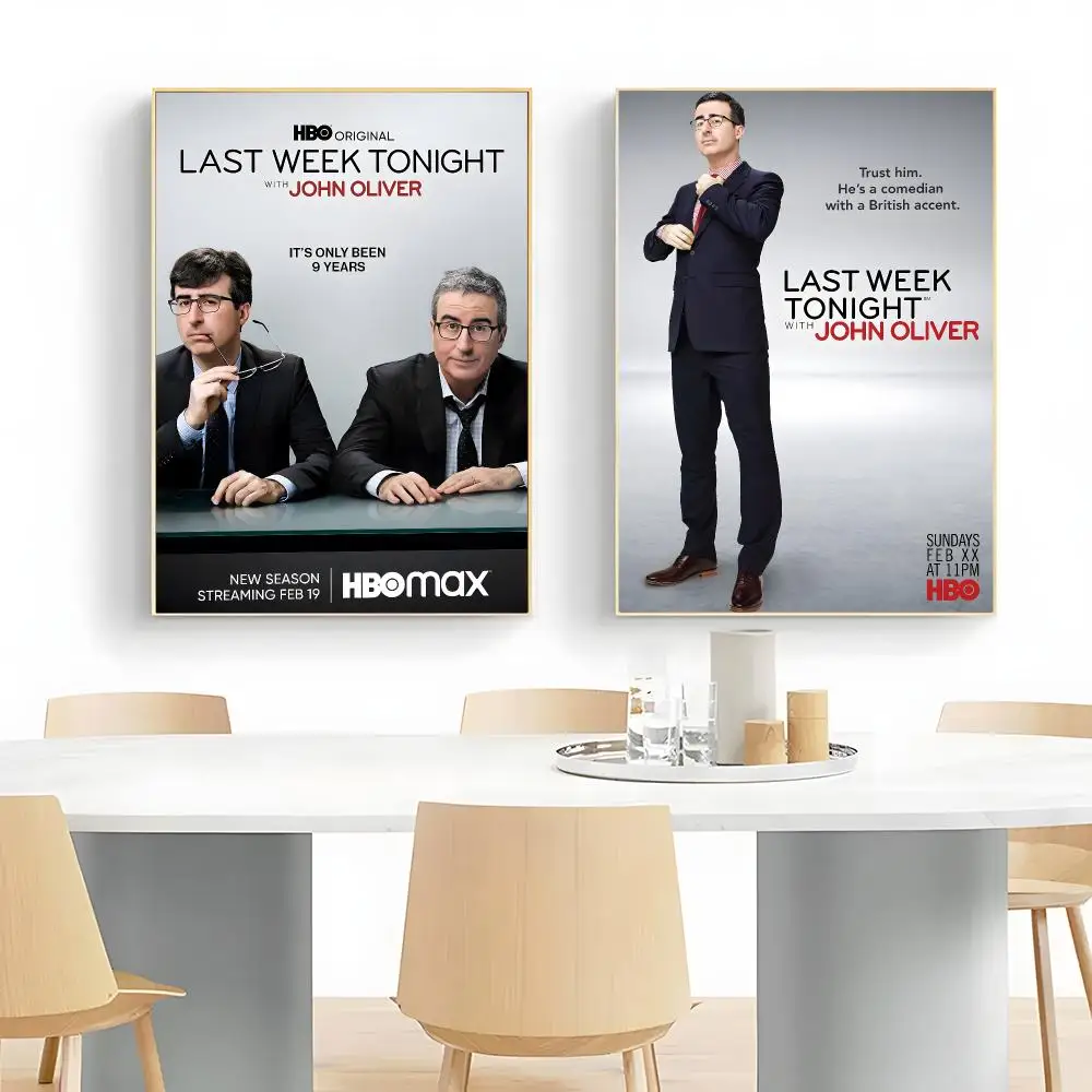 Informative Tv-Show L-Last Week Tonight With John Oliver Poster Wall Art Print Decorative Mural Home Decor Gift Unframed