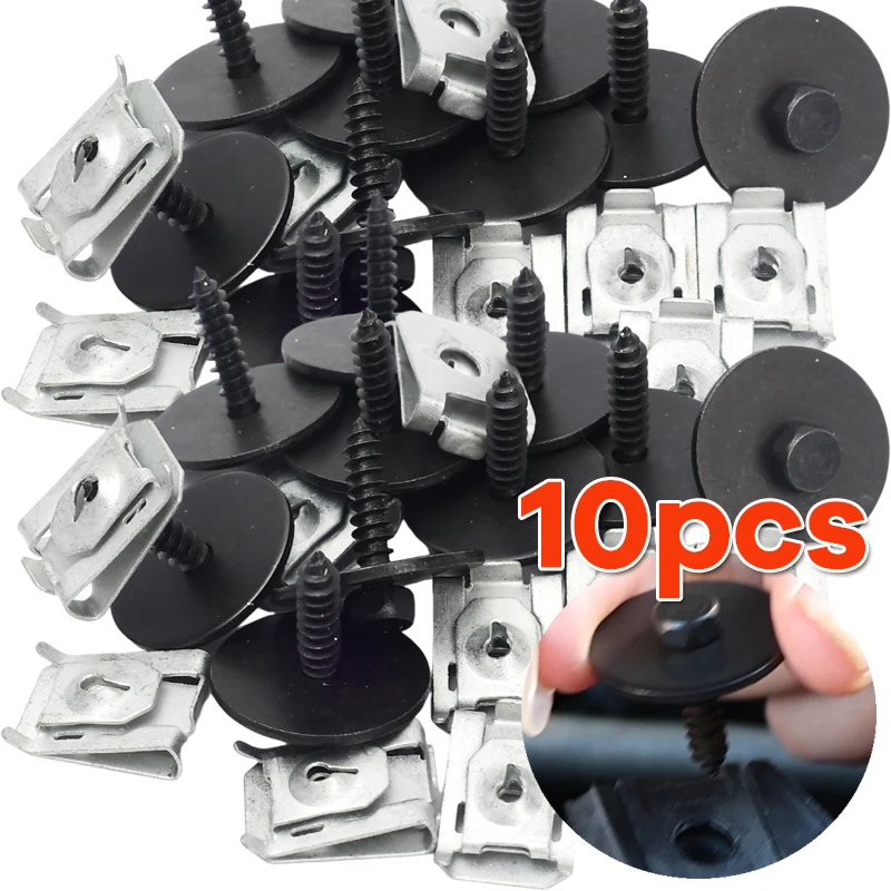 For BMW 07146951655 Bumper Cover Fender Splash Guard Screws and U-Shape Self-Locking Nut Kit Floor Trim Trunk Side Trims Buckle