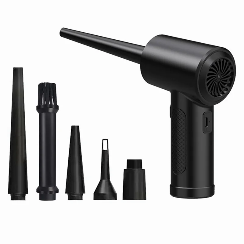 

VO-Black Plastic Air Cleaner 68W Compression Blower 51000 RPM Black Powerful Suction Portable Computer Keyboard Multi-Function