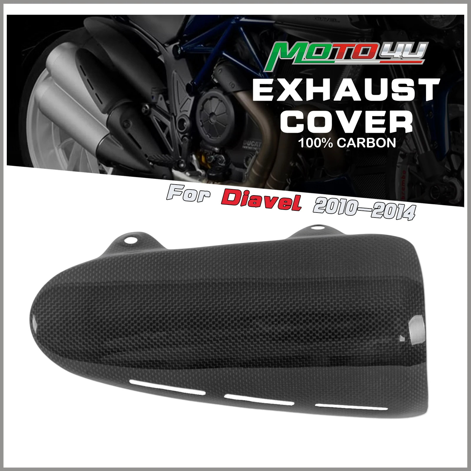 

For Ducati Diavel 2010 2011 2012 2013 2014 100% Carbon Fiber Exhaust Cover Motorcycle Accessories Muffler Heat Shield Fairing