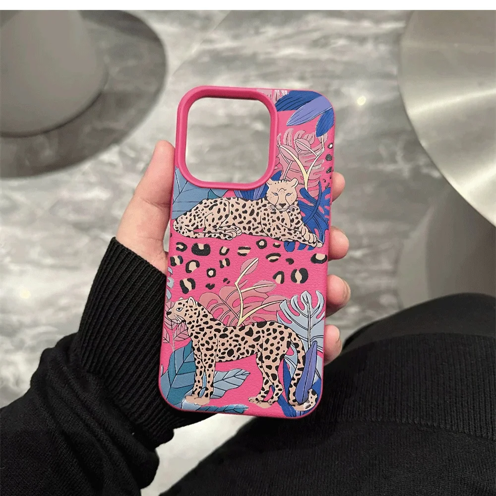 Tropische Geparden-Handyhülle für iPhone 17 16 15 14 13 12 11 Pro Max 16 15 14 Plus 17 16 15 14 13 Pro 17Air Silikon-Matt-Cover – Detail 11