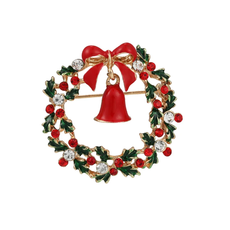 Christmas Tree Brooches For Women Men Wife Rhinestone Xmas Enamel Red Hat & Gloves Pins Fashion Jewelry Winter Coat Cap Brooches