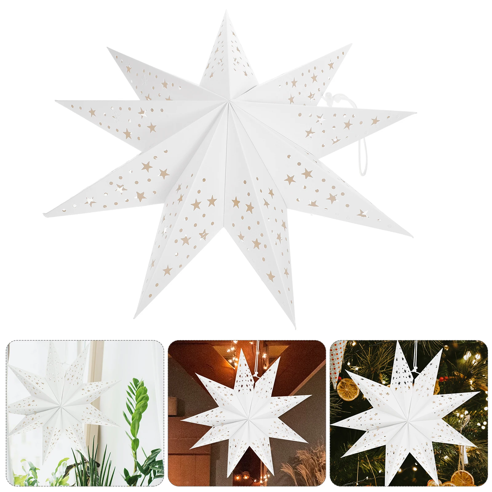 

Paper Cover 45CM White Festival Decor Hollow Out Creative Lamps Wedding Party Reusable Lampshade Indoor Lighting