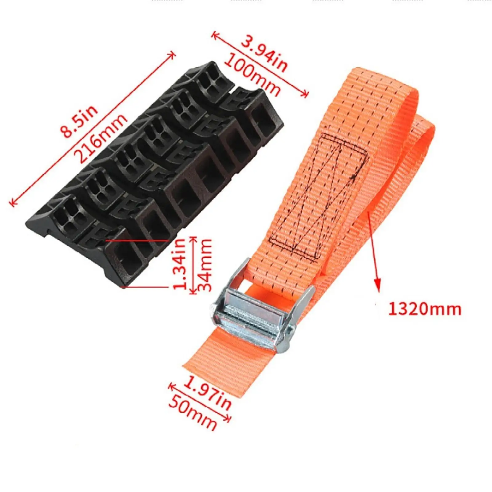 2Pcs Generic Tire Traction Devices Tire Straps for Mud Truck Vehicle