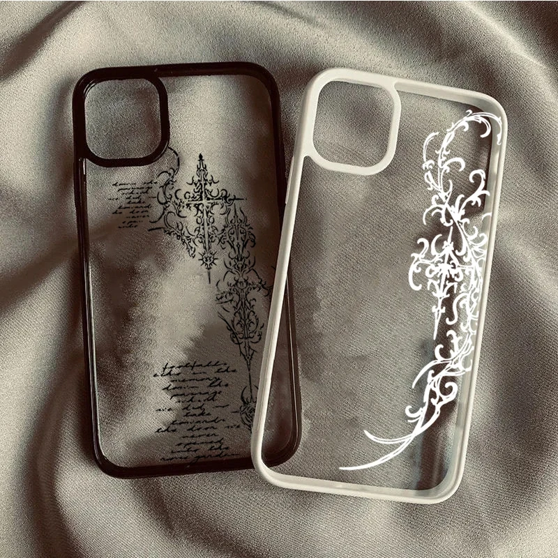 Image 3: Coque de téléphone transparente motif croix gothique pour iPhone 17 16 15 Pro 14 13 11 12 Pro Max Air 16E X XR XS Max 7 8 Plus SE