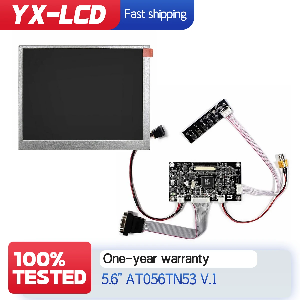 

5,6-дюймовый ЖК-дисплей AT056TN53 AT056TN53 V.1 для платы контроллера экрана V30 с поддержкой HDMI, VGA, 2AV.
