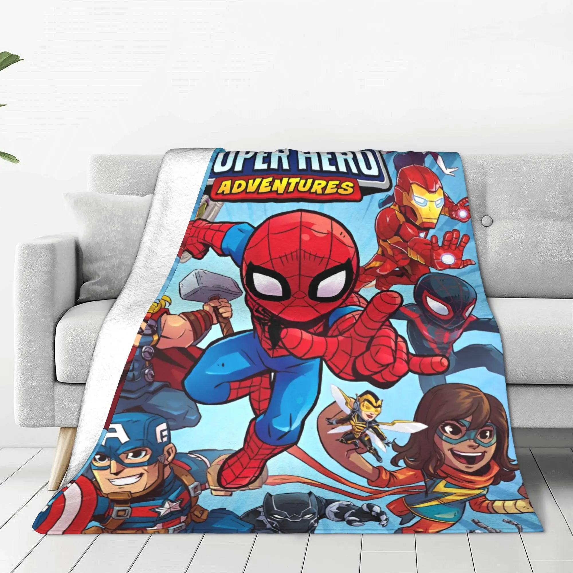 Superhero Avengers Assemble Blanket Flannel  Soft Throw Blankets for Airplane Travel Bedroom Quilt