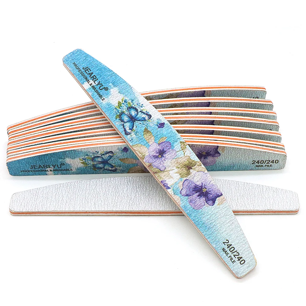 10 ชิ้นไฟล์เล็บมืออาชีพชุด 80/100/150/180/240 กรวด Strong กระดาษทรายเล็บไฟล์อุปกรณ์แต่งเล็บเล็บอุปกรณ์เสริมเครื่องมือ
