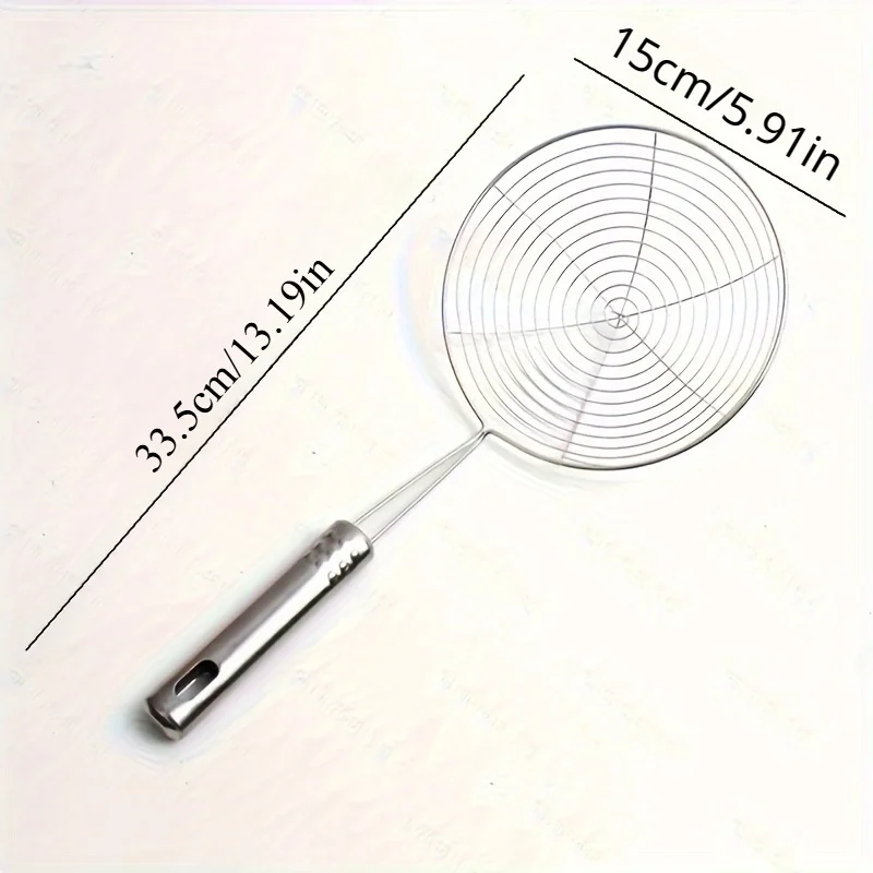 Household Kitchen Line Drain Noodles, Steel Handle Stainless Steel Wire Leakage Fishing，Household Skimmer Spoon for Frying