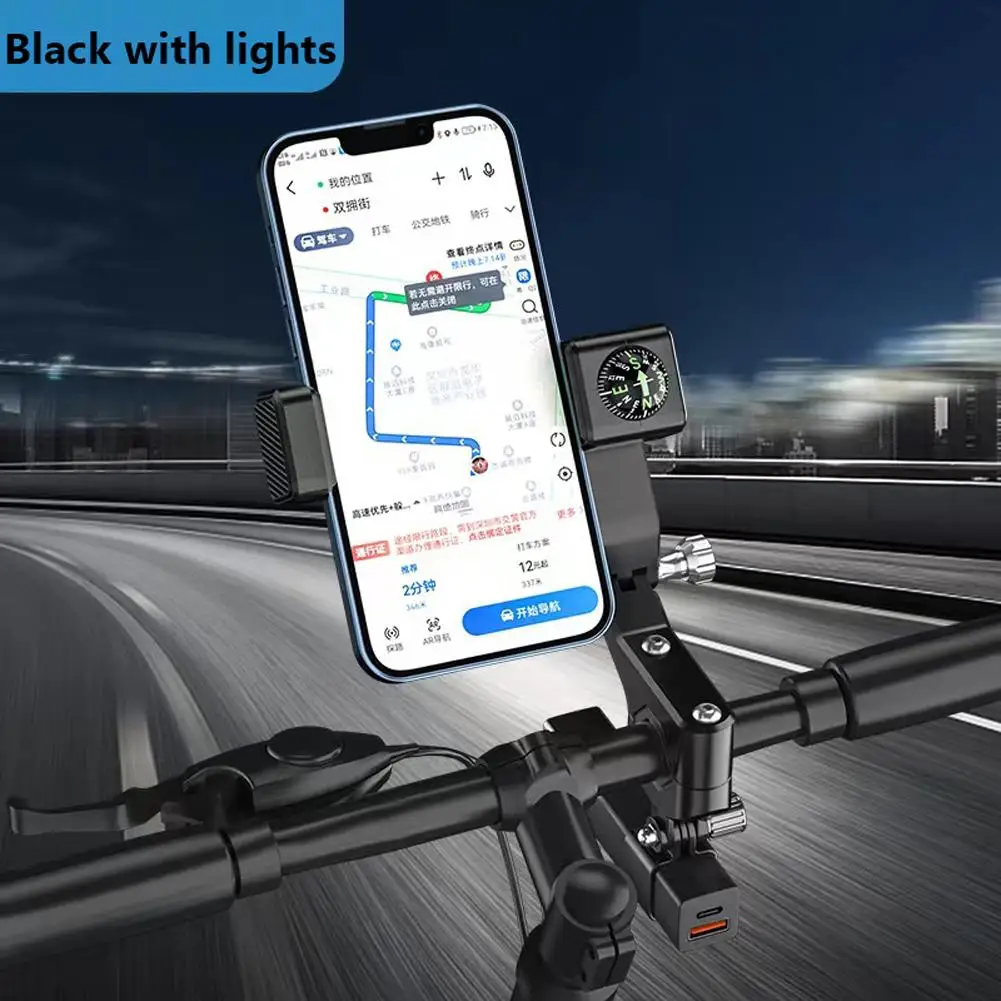 

Bicycle Phone Holder Bike Handlebar Rearview Mirror Support Mount Rack Compass Stand For Motorcycle E-bike