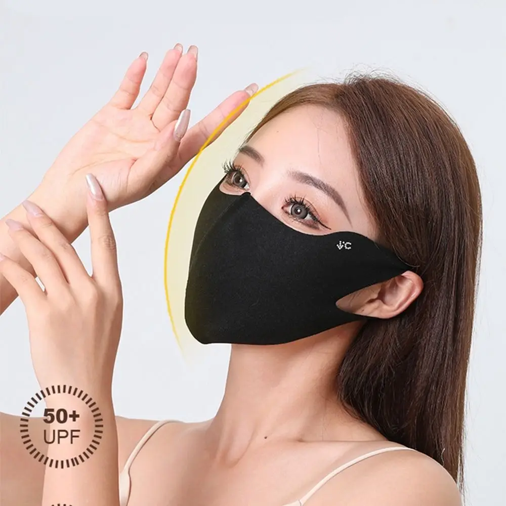 Breathable Sunscreen Face Scarf Ice Silk Mask Summer Solid Color Face Cover Eye Protection Face Mask Face Gini Mask Cycling